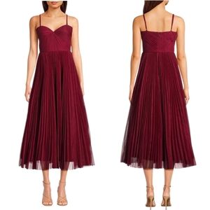 NWT Hutch Pomagranate Red Virginia Pleated Tulle Gown Dress Size 6